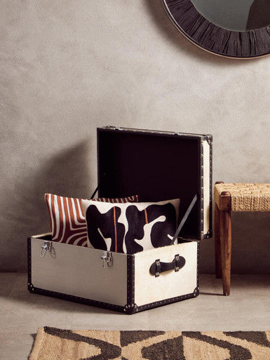 Kensington Townhouse Black And White Genuine Cowhide Storage Trunk - Image 3