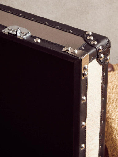 Kensington Townhouse Black And White Genuine Cowhide Storage Trunk