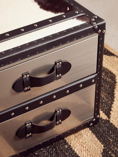 Kensington Townhouse Black And White Genuine Cowhide Coffee Table - Image 5