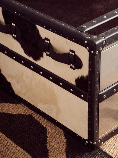 Kensington Townhouse Black And White Genuine Cowhide Coffee Table