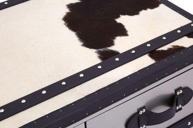 Kensington Townhouse Black And White Genuine Cowhide Coffee Table - Image 8