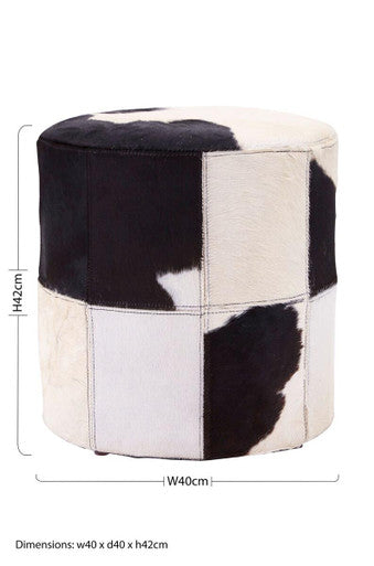 Kensington Townhouse Cowhide Hair on Leather Stool - Image 7