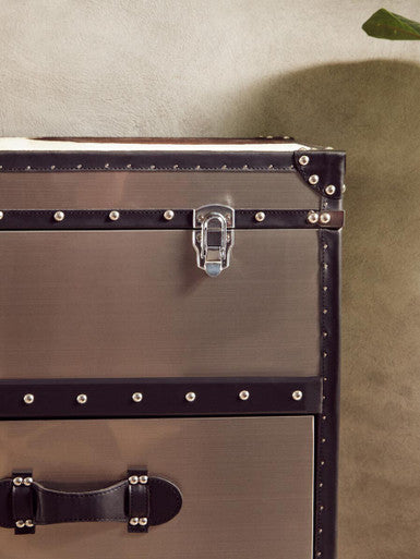 Kensington Townhouse Black And White Genuine Cowhide 3 Drawer Cabinet - Image 5