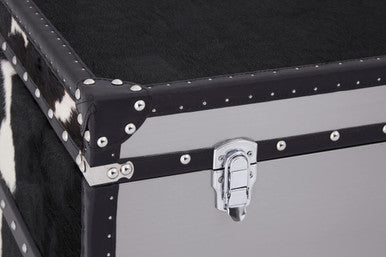 Kensington Townhouse Black And White Genuine Cowhide 3 Drawer Cabinet - Image 8