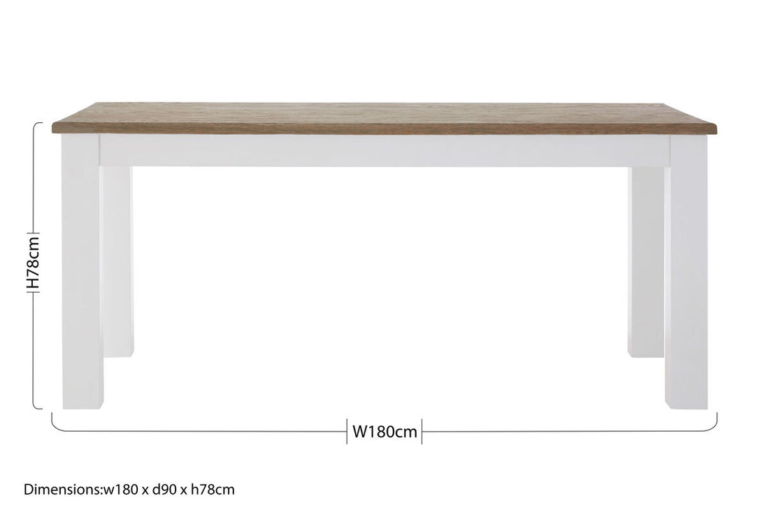 Hampstead Oak Top White Dining Table