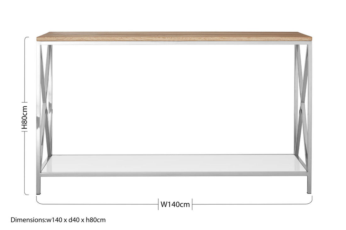 Chiswick Oak Wood Console Table - Image 7