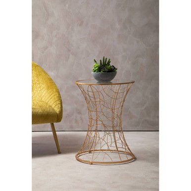 Lexa Glass Top Table With Rose Gold Finish Frame
