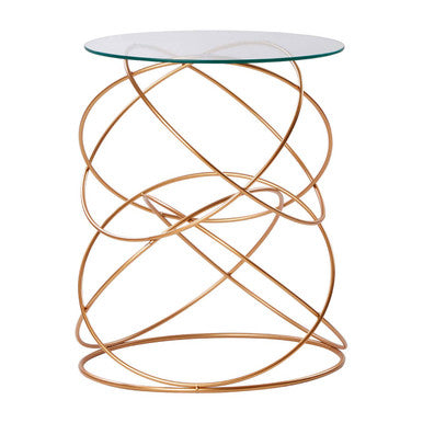 Lexa Glass Top Table With Gold Finish Metal Frame