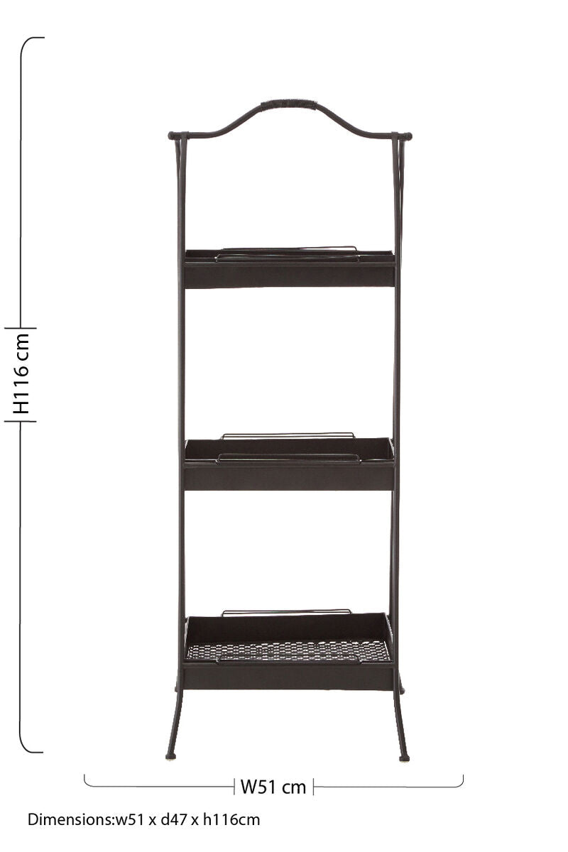 Lexa Black Metal Storage Rack