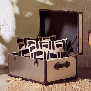 Brown and White Genuine Cowhide Storage Trunk | Kensington Townhouse
