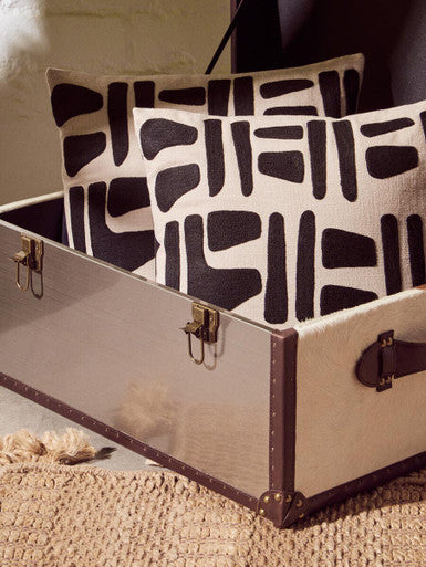 Kensington Townhouse Brown And White Genuine Cowhide Storage Trunk - Image 5