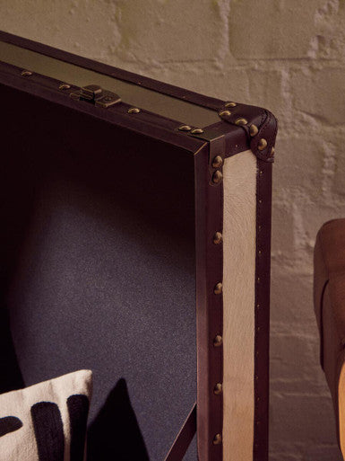 Kensington Townhouse Brown And White Genuine Cowhide Storage Trunk - Image 7