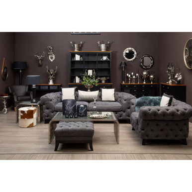 Kensington Townhouse Brown And White Genuine Cowhide Ottoman