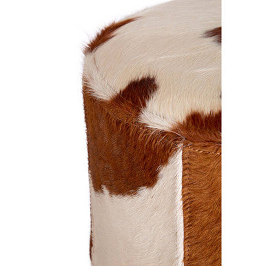 Kensington Townhouse Brown And White Cowhide Hair on Leather Stool - Image 6