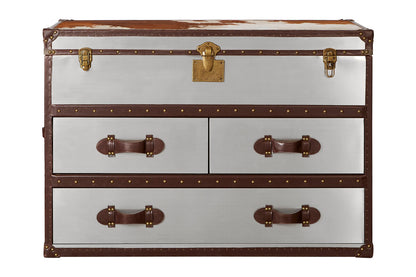 Kensington Townhouse Brown And White Cowhide Cabinet - Image 2