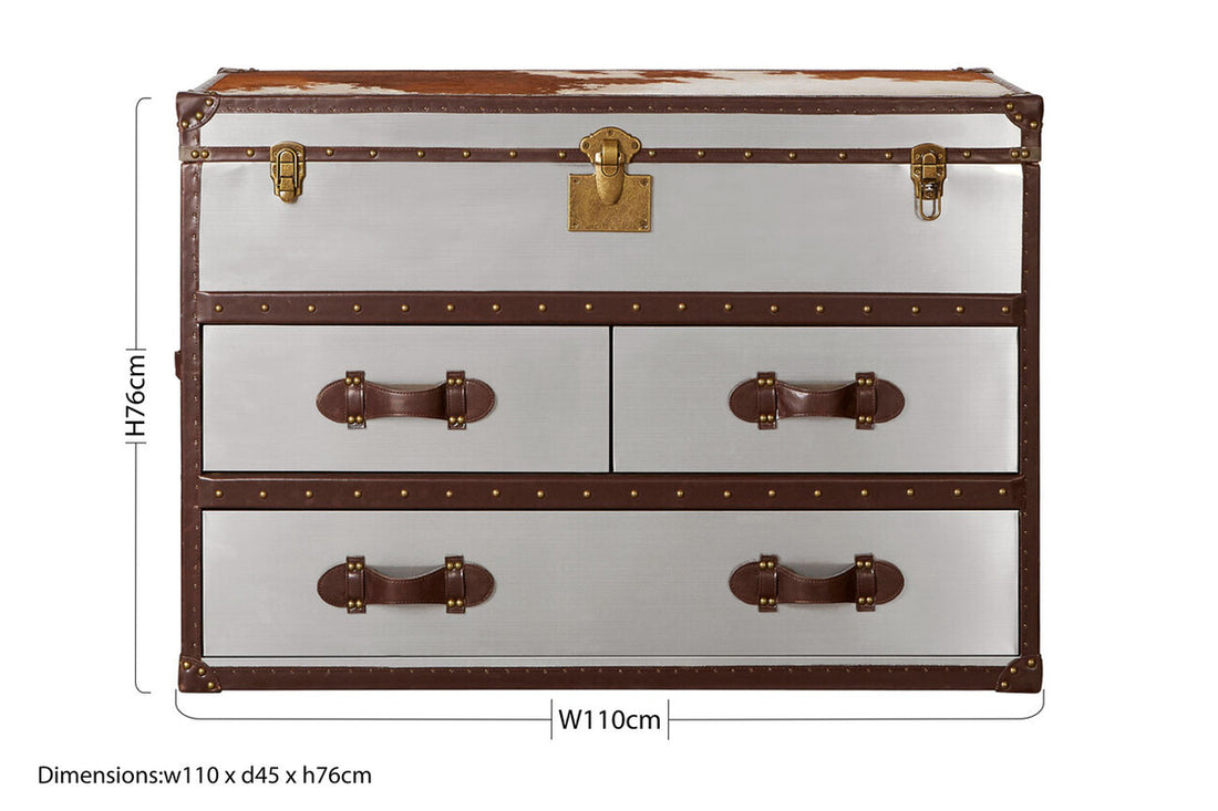 Kensington Townhouse Brown And White Cowhide Cabinet - Image 17