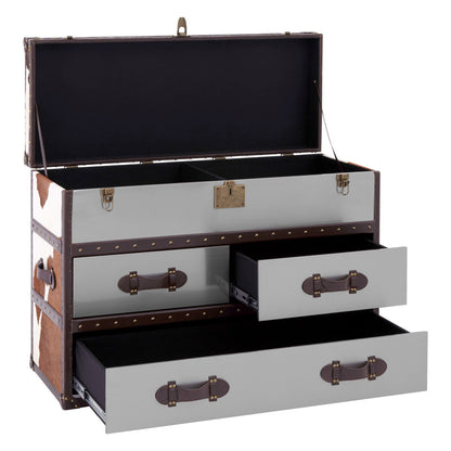 Kensington Townhouse Brown And White Cowhide Cabinet - Image 5