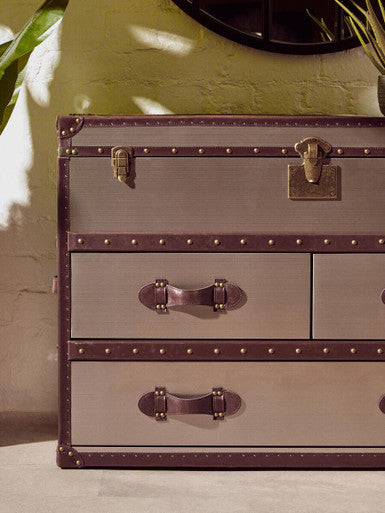 Kensington Townhouse Brown And White Cowhide Cabinet