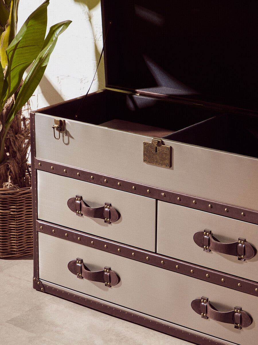 Kensington Townhouse Brown And White Cowhide Cabinet - Image 11