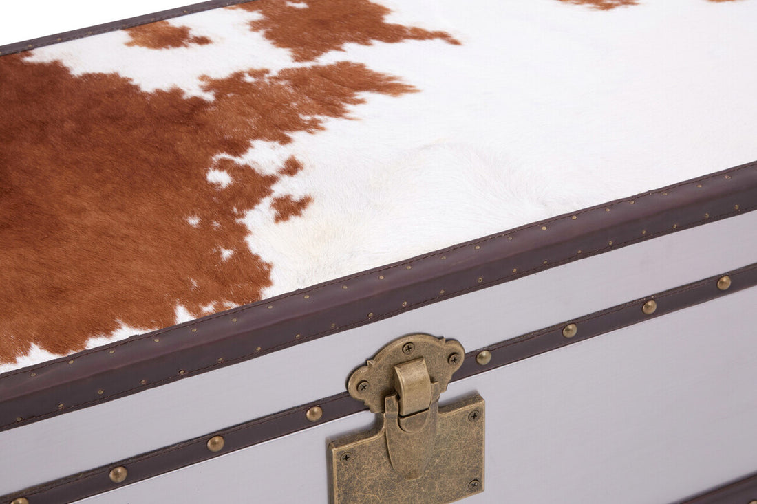 Kensington Townhouse Brown And White Cowhide Cabinet - Image 13