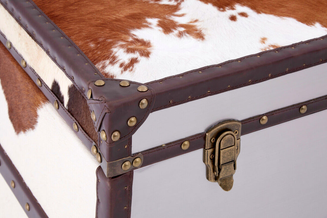 Kensington Townhouse Brown And White Cowhide Cabinet - Image 14