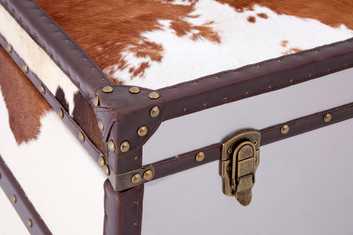 Kensington Townhouse Brown And White Cowhide Cabinet - Image 14