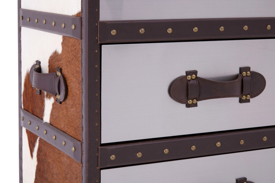 Kensington Townhouse Brown And White Cowhide Cabinet - Image 16