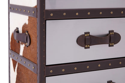 Kensington Townhouse Brown And White Cowhide Cabinet - Image 16