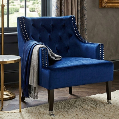 Navy Blue Velvet Armchair | Darlington