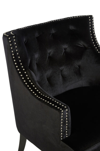 Darlington Black Velvet Armchair