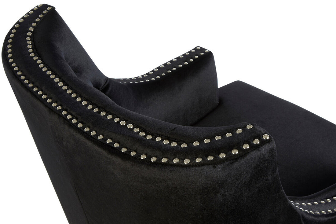 Darlington Black Velvet Armchair