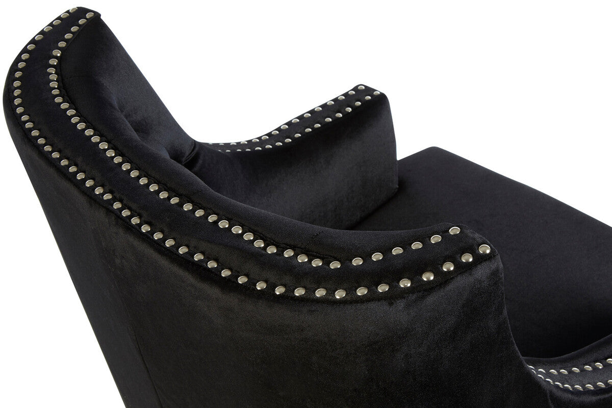 Darlington Black Velvet Armchair