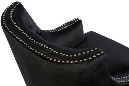 Darlington Black Velvet Armchair