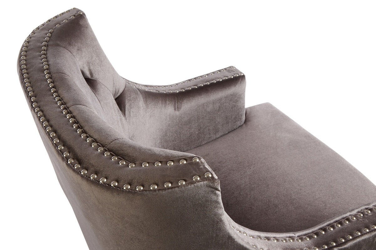 Darlington Grey Velvet Armchair