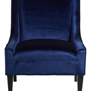 Downton Blue Velvet Chair with Wooden Legs