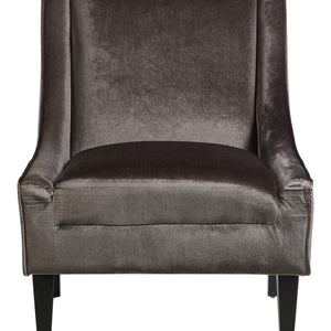 Downton Grey Velvet Chair with Wooden Legs
