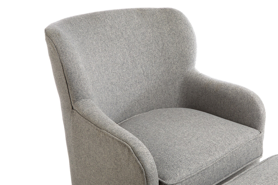 Decadence Grey Armchair and Footstool Set