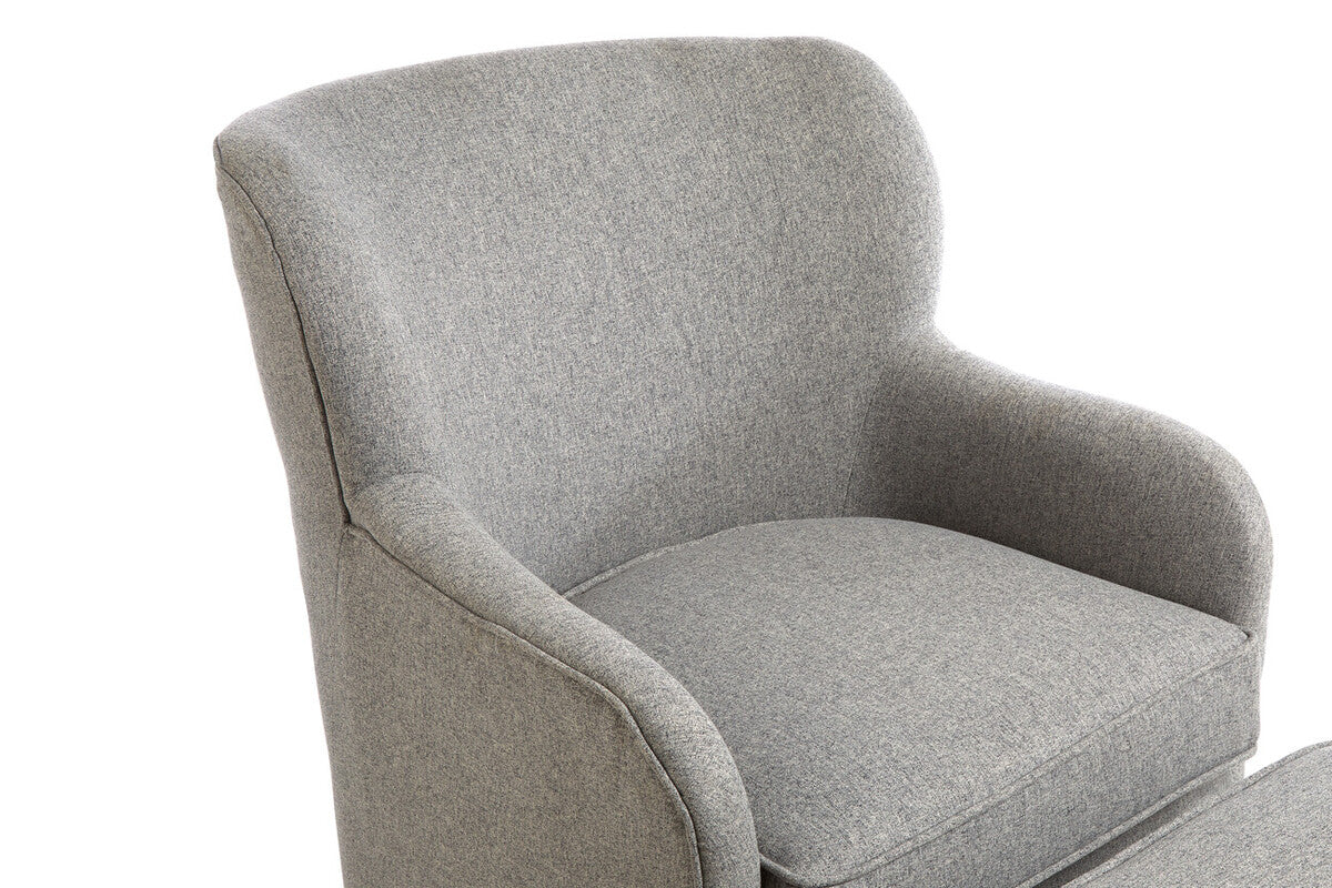 Decadence Grey Armchair and Footstool Set