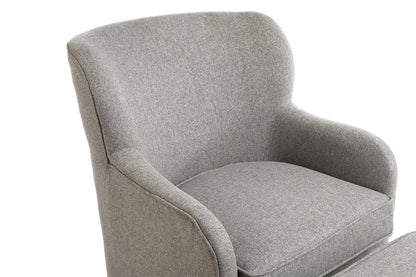 Decadence Grey Armchair and Footstool Set