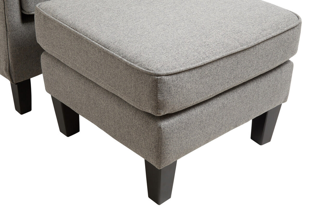 Decadence Grey Armchair and Footstool Set