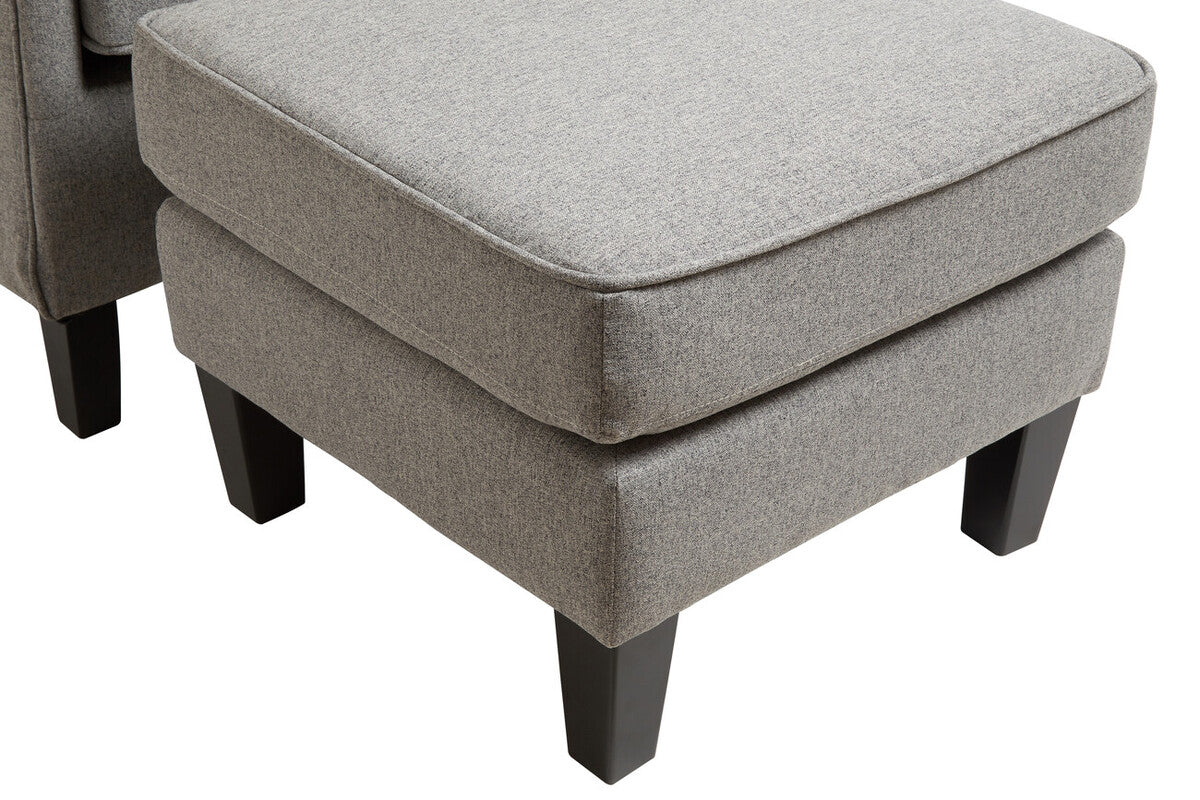 Decadence Grey Armchair and Footstool Set