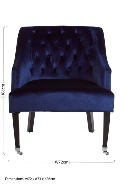 Darwin Blue Velvet Lounge Chair