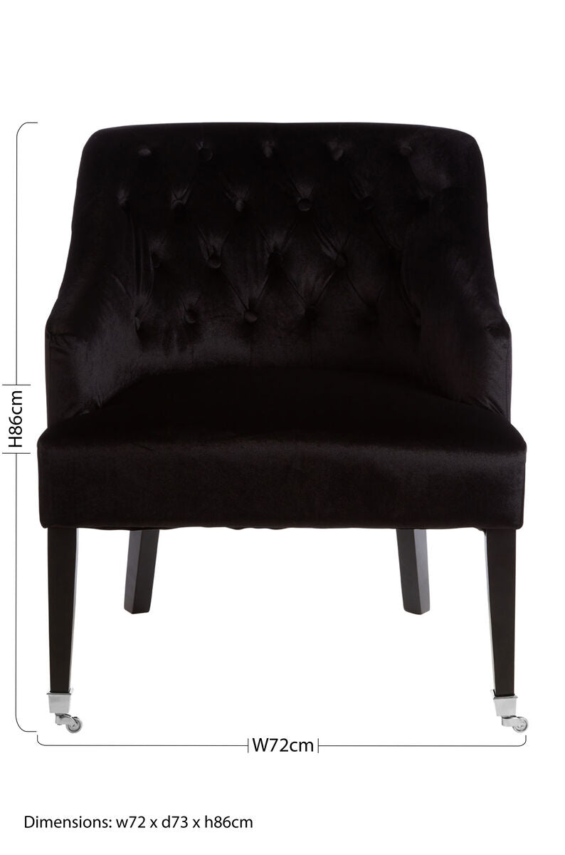Darwin Black Velvet Chair