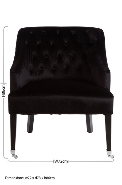Darwin Black Velvet Chair