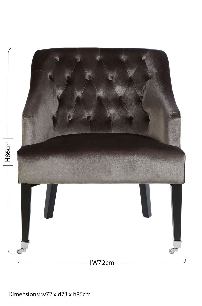 Darwin Grey Velvet Chair