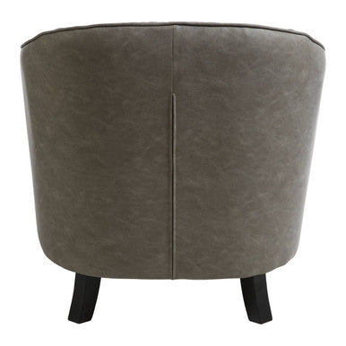Derby Grey Faux Leather Tub Chair With Footstool - Image 5