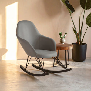 Kolding Dark Grey Leather Effect Rocking Chair