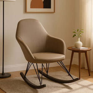 Kolding Light Grey Leather Effect Rocking Chair