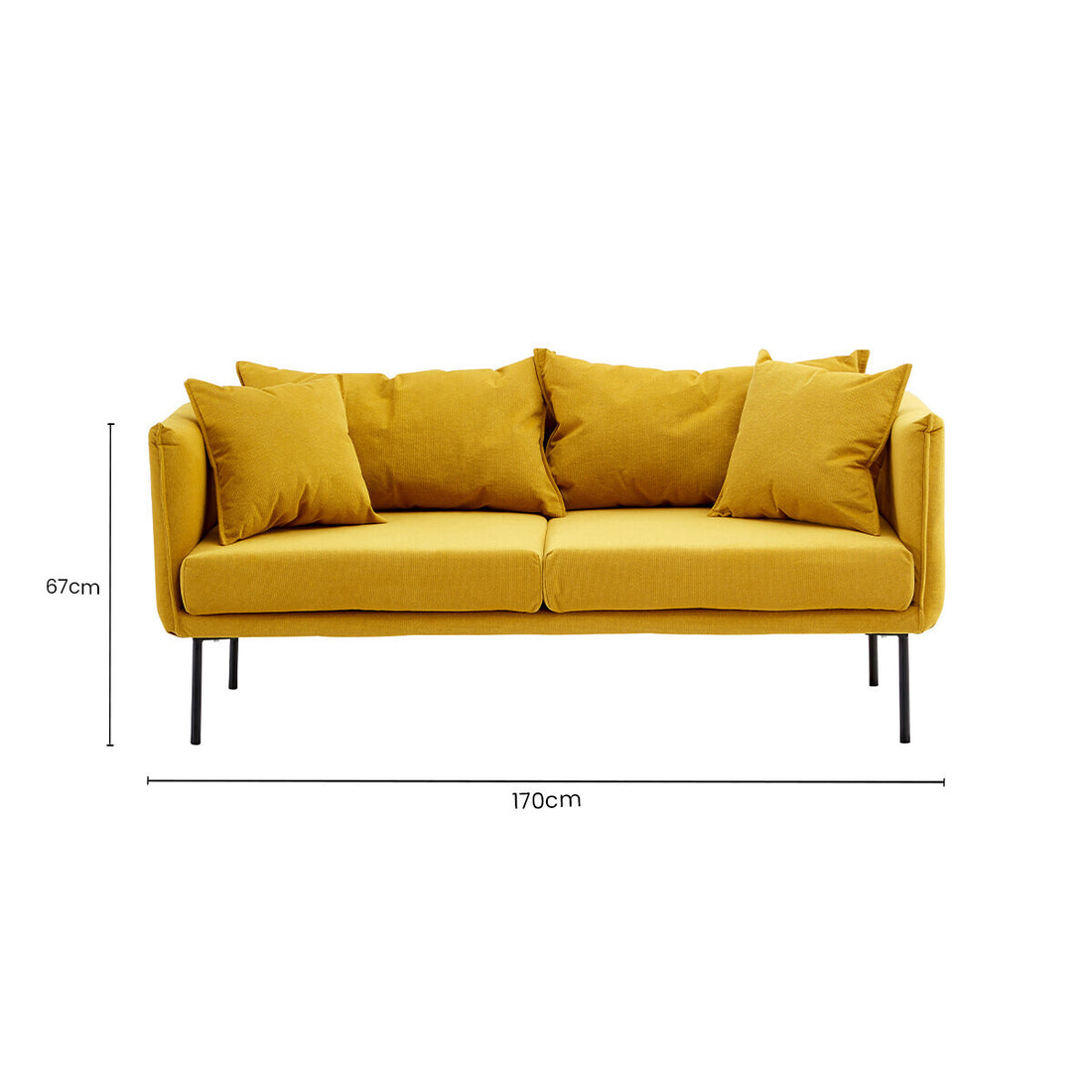 2 Seater Yellow Sofa, Kolding