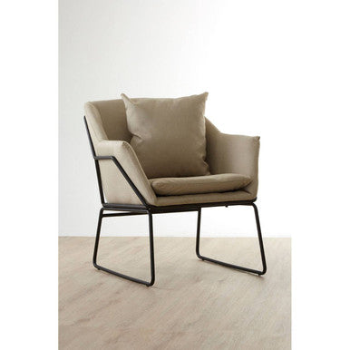 Stockholm Stone Fabric Armchair With Cushion